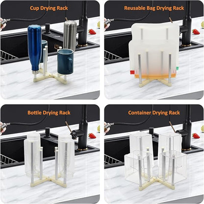 Reusable Storage Bag Drying Rack, Retractable Metal Bottle Drying Rack - Image 4