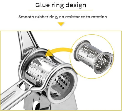 Manual Rotary Cheese Grater Stainless Steel Parmesan Grater, Hand Crank Cheese - Image 6