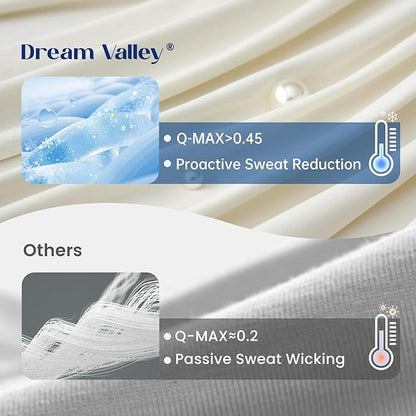 Dream Valley® Outlast® Cooling Comforter, Throw Size, Breathable NASA-Grade Space Technology Blanket for Hot Sleepers Night Sweats, Q-Max > 0.45 Aerocool™ Breathable, Ivory, 60"x80"