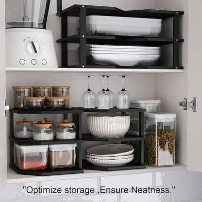 VERTORGAN 3 Tier Bamboo Corner Shelf, Dish Drying Rack, Plate Organizer - Image 5