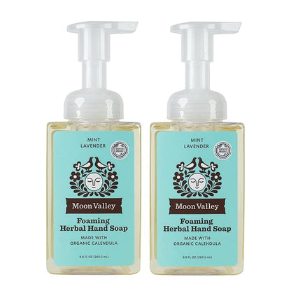 Moon Valley Herbal Foaming Hand Soap, Mint Lavender Two Pack, Recyclable Bottle by MoonValleyOrganics