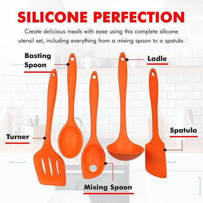 Chef Craft Premium Silicone Kitchen Tool and Utensil Set, 5 Piece - Image 4