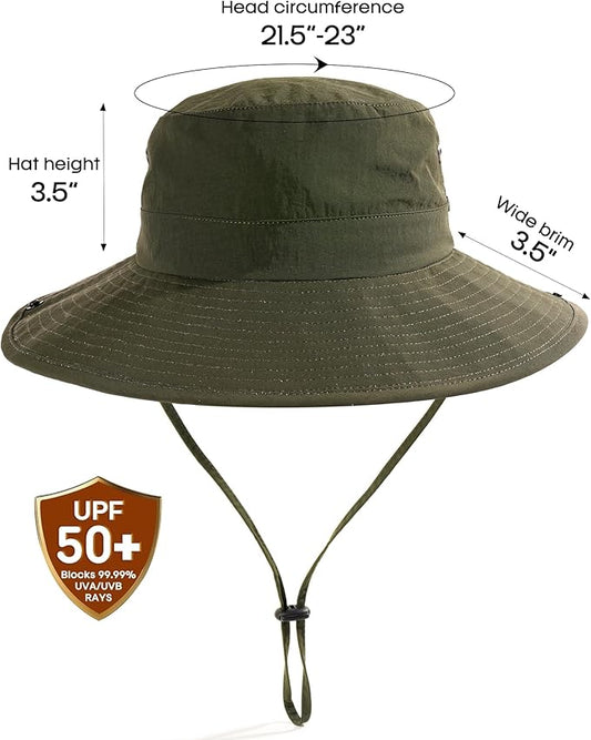 FURTALK Sun Hats for Women with Ponytail Hole Wide Brim Beach Bucket Hat UPF 50+ Fishing Hiking Outdoor Hats