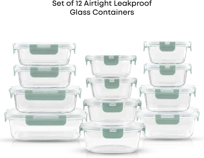 JoyJolt 24pc Borosilicate Glass Storage Containers - Image 3