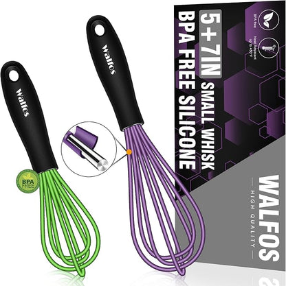 Walfos Mini Silicone Whisk, Heat Resistant by Walfos