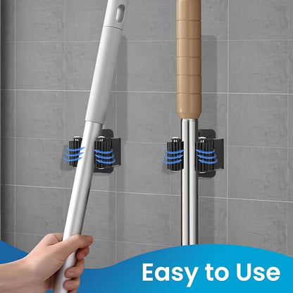 Broom Holder Wall Mount, Stainless Steel Heavy Duty Mop Holder Broom Mop Hanger - Image 4