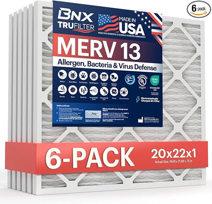 BNX TruFilter 20x22x1 Air Filter MERV 13 by BNX