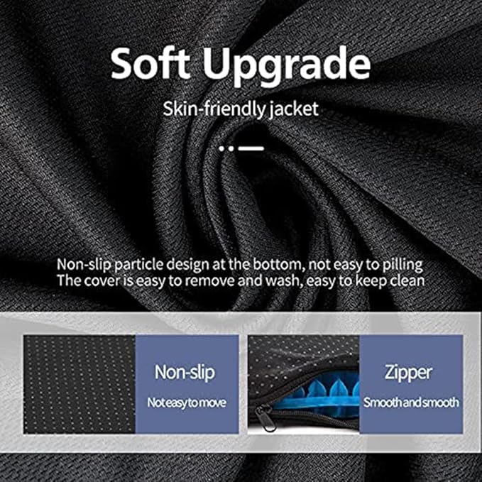 Gel Seat Cushion, Office Seat Cushion Chair Pads for Office Home Car Wheelchair Long Trips - Extra Thick Gel Cushion for Pressure Sores, Tailbone, Back, Sciatica Pain Relief (Extra Thick, Blue)