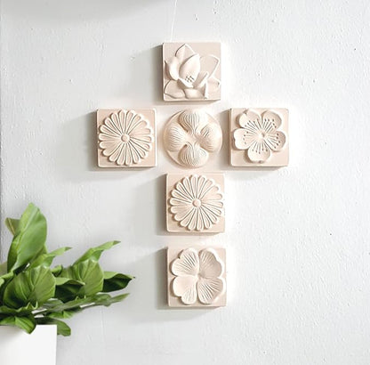 Stone Diffuser-Korean flowers 4 Square tiles, One Set-Odor Eliminator, Air - Image 3