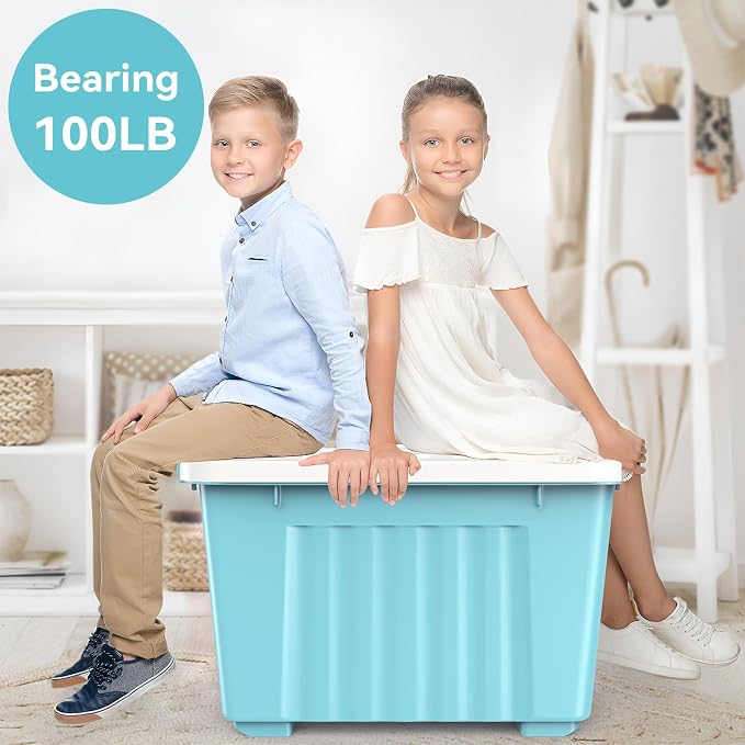 Nazhura 97 Quart Plastic Storage Bin, Stackable and Nestable Storage Boxes - Image 7