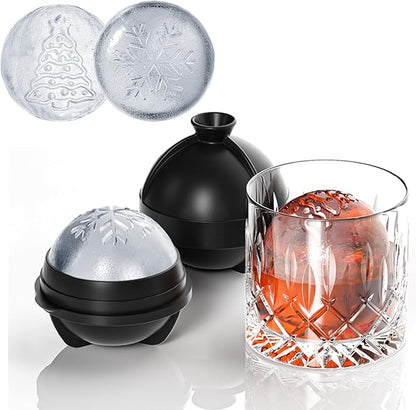 Novelty Christmas Snowflake Tree Ball Ice Maker Mold Set of 4, Funny Christmas - Image 2