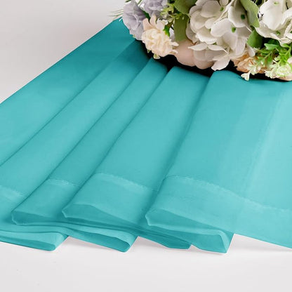 Chyhomenyc Turquoise Sheer Curtains 72 Inch Length 2 Panels, Light Filtering - Image 8