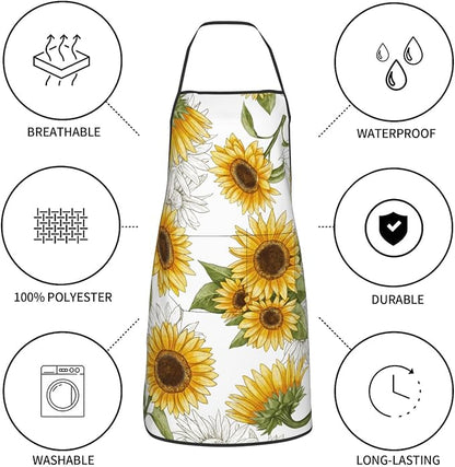 Yellow Sunflower Oven Mitts Sunflowers Pot Holders Yellow Flowers Cooking Apron - Image 5