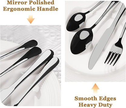 Astercook 24-Piece Black Silverware Set - Image 4