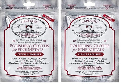Cape Cod Polish Co Metal Polishing Cloths Foil Pouch 0.53oz, Stainless Steel by CAPECOD
