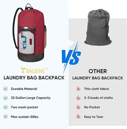 BALEINE 120L Laundry Bag Backpack, 900D Oxford Fabric Large Travel Laundry Bags - Image 5