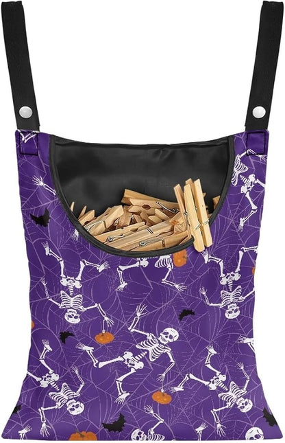 Gothic Skull Summer Clothes Pin Bag Clothespin Bags Holder Clothespin Holder by CREAMIC