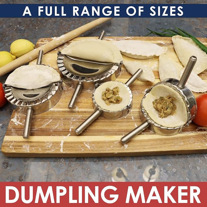 KAYCROWN 3.25 Inch Empanada Press, Stainless Steel Dumpling Maker Dough Cutter - Image 3