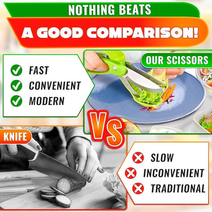 Salad Scissors for Chopped Salad – Multiblade Cooking Scissors for Kitchen - Image 6