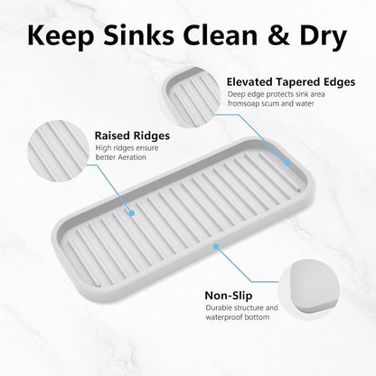 Silicone Sponge Holder Kitchen Sink Organizer Tray Dish Caddy Soap Dispenser - Image 5