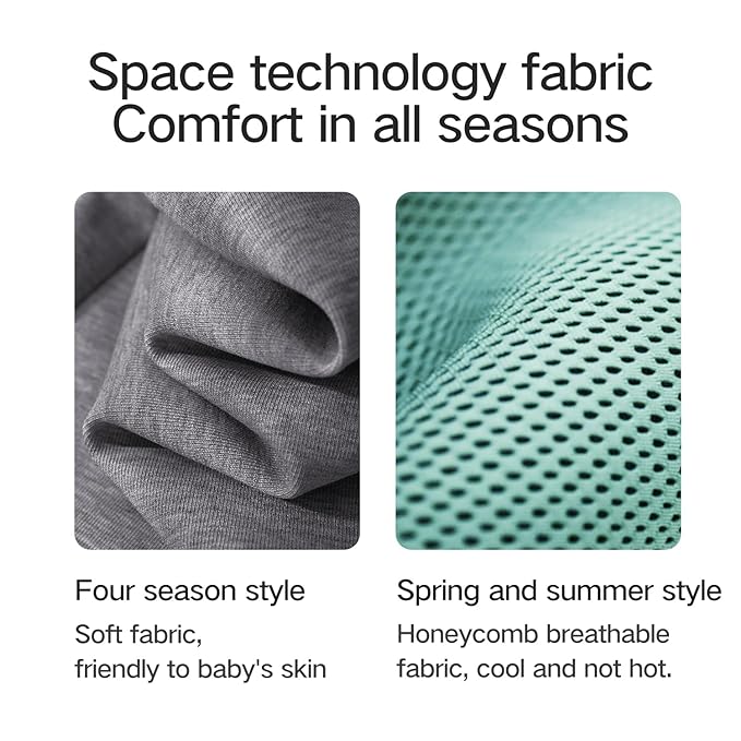 Baby Carrier Newborn to Toddler,Newborn Carrier(7-25lbs) with Head Support, Cozy Baby Wrap Carrier, with Hook&Loop for Easily Adjustable, Soft Fabric (Breathable Black) (Summer-Gray)