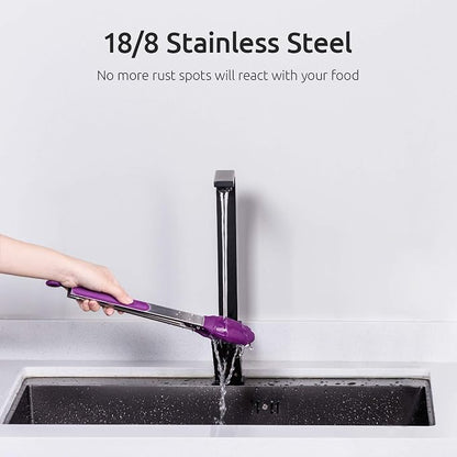 U-Taste Kitchen Tongs, 7/9/12 inches Cooking Tongs, - Image 8