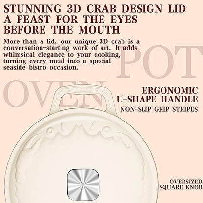 Enameled Cast Iron Dutch Oven - 5QT Dutch Oven Pot - Heavy Duty Cookware - Image 2