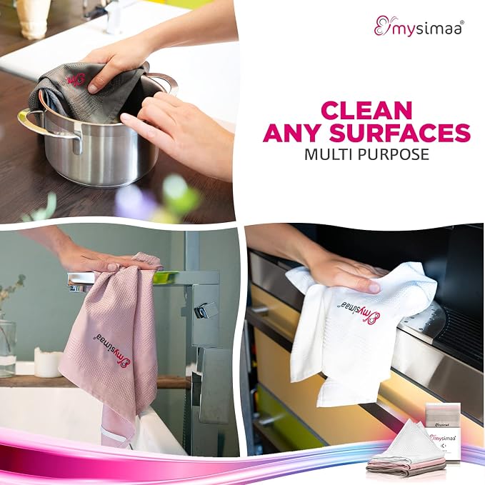 mysimaa XL Lint Free Microfiber Cloth, Glass & Window Cleaning Cloths - Image 2