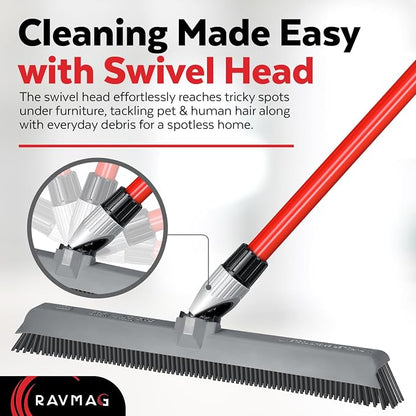 2-in-1 Silicone Rubber Broom Carpet Rake and Squeegee - Image 4