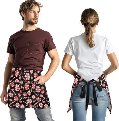 Server Apron with 3 Pockets, Waterproof Oil Waitress Waiter Half Apron - Image 3
