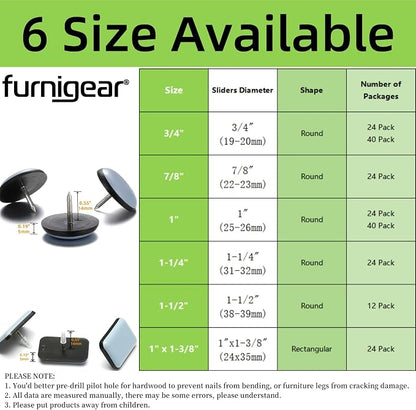 Furniture Sliders-Furnigear Nail in Chair Glides - Image 3