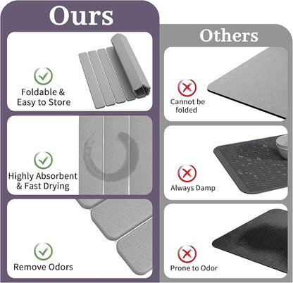Large Stone Dish Drying Mats for Kitchen Counter – Foldable Quick Dry Stone Mat - Image 7