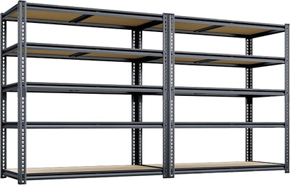 72"H Storage Shelves heavy duty, 2200LBS Garage Shelving, 5 Tier Metal Shelving by Unknown
