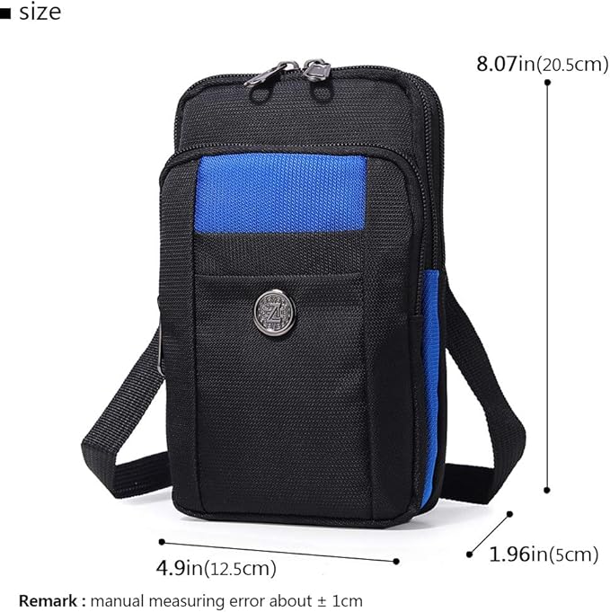 Senient Wolf Waterproof Nylon Multifunctional Phone Crossbody Bag - Small One Shoulder Waist Bag Wallet Travel Passport Holder