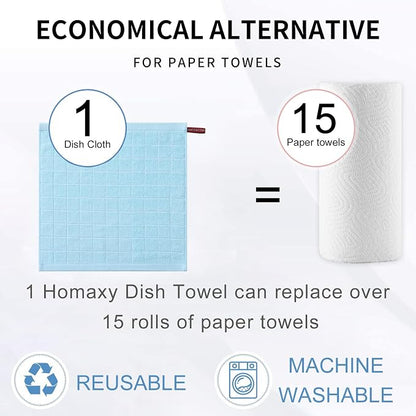Homaxy 100% Cotton Terry Kitchen Dish Cloths, Ultra Soft and Absorbent Dish - Image 6