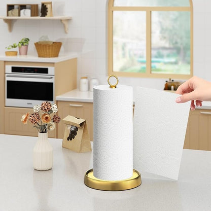 Gold Paper Towel Holder Countertop, Stainless Steel, Weighted Base, Paper Towel - Image 9
