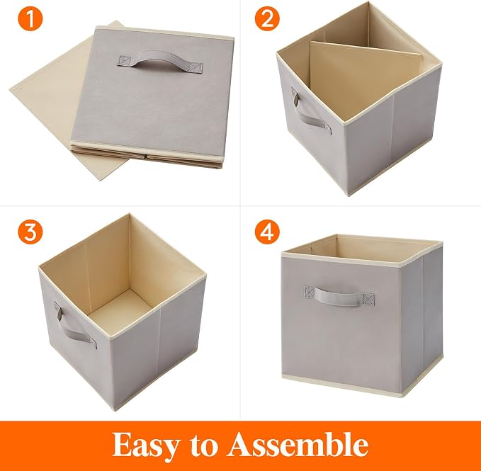 Lifewit 13 Inch Cube Storage Bins, 8 Packs Storage Cubes Foldable Decorative - Image 2