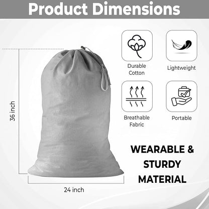 2 Pack - Extra Large Cotton Laundry Bag, Heavy Duty Large Laundry Bags 24 x 36 - Image 6