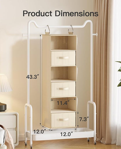 Pipishell Hanging Closet Organizer 6-Shelf, Hanging Shelves - Image 3