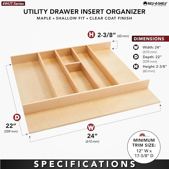 Rev-A-Shelf Trim-to-Fit Shallow Drawer Organizer - Image 4