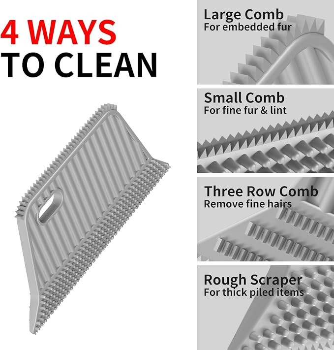 Lint Remover 3-Pack, Lint Shaver Cleaner Pro, Carpet Rake, Lint Brush, Fur - Image 4
