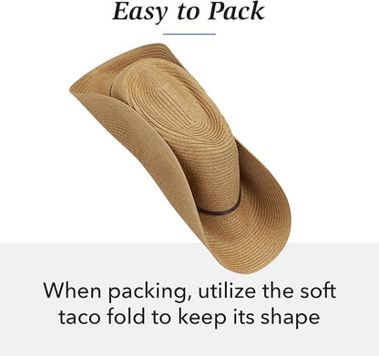 Wallaroo Hat Company Women’s Monetecito Fedora – UPF 50+ UV Protection, Wide Brim, Medium Size, Packable, Adjustable Sun Hat