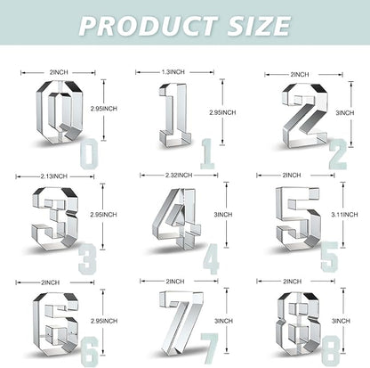 Number Cookie Cutters Set 3 Inch - Image 2