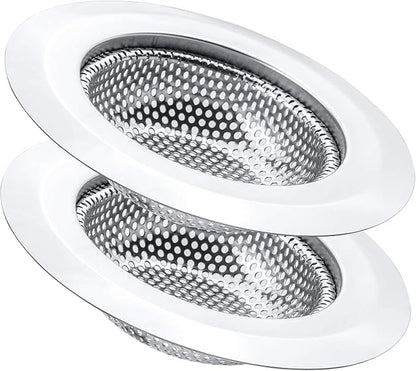 2 Pcs Kitchen Sink Strainer, Stainless Steel Drain Cover, Large Wide Rim 4.5" by SOSUO