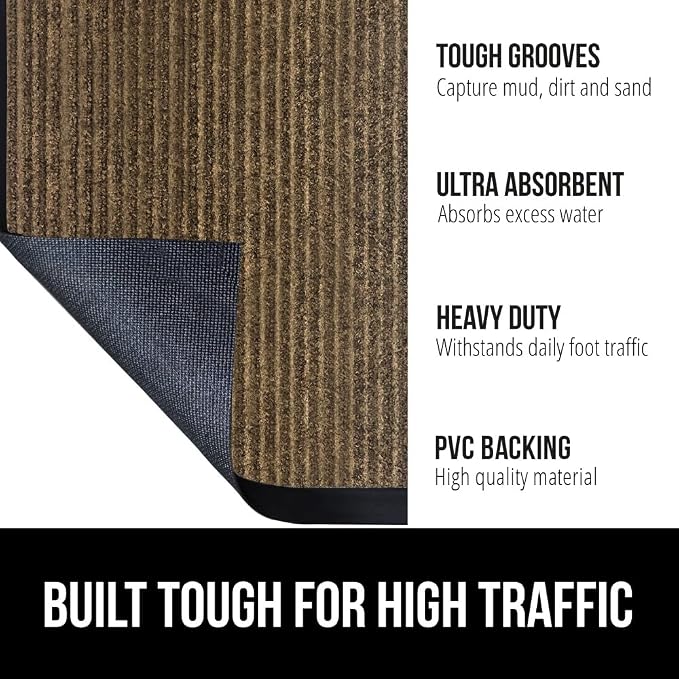 GORILLA GRIP Traffic Guard Door Mat, Heavy Duty Welcome Mats, Commercial Office - Image 2