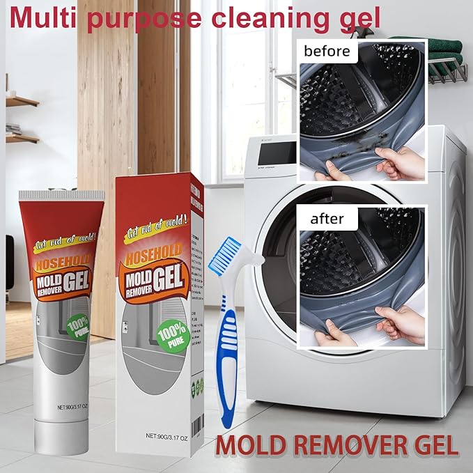 2Pcs Remover Gel,Powerful Household Cleaning Gel, efficient penetration, suitable for bathroom and kitchen tile gap, wall cleaning, safe formula will not damage the surface