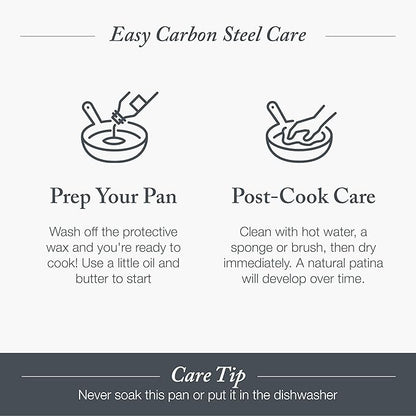 Merten & Storck Pre-Seasoned Carbon Steel 10” Frying Pan Skillet, Use on - Image 2