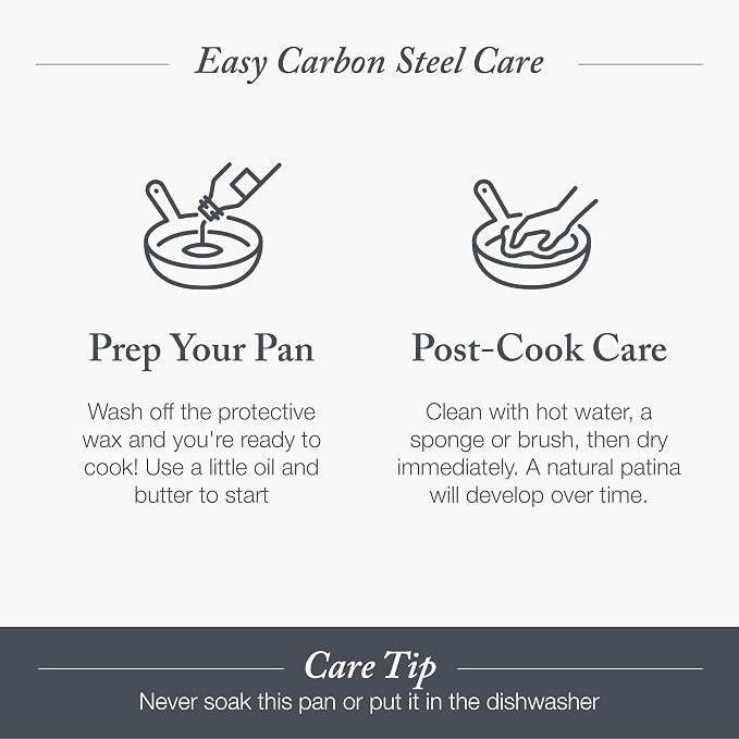 Merten & Storck Pre-Seasoned Carbon Steel 12” Frying Pan Skillet, Use on - Image 3