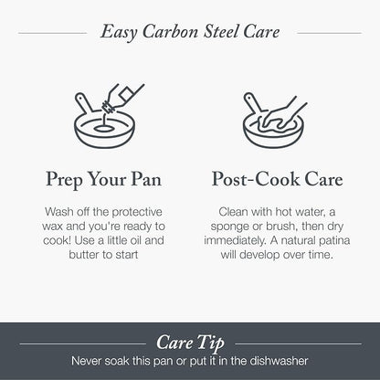 Merten & Storck Pre-Seasoned Carbon Steel 12” Frying Pan Skillet, Use on - Image 3