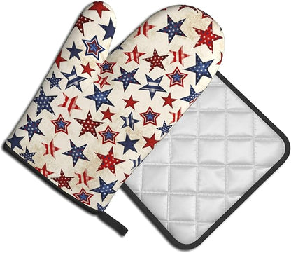 Patriotic Stars Oven Mitts - Image 2